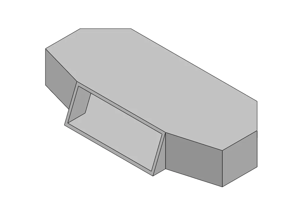 CAD model of a faceted display base concept
