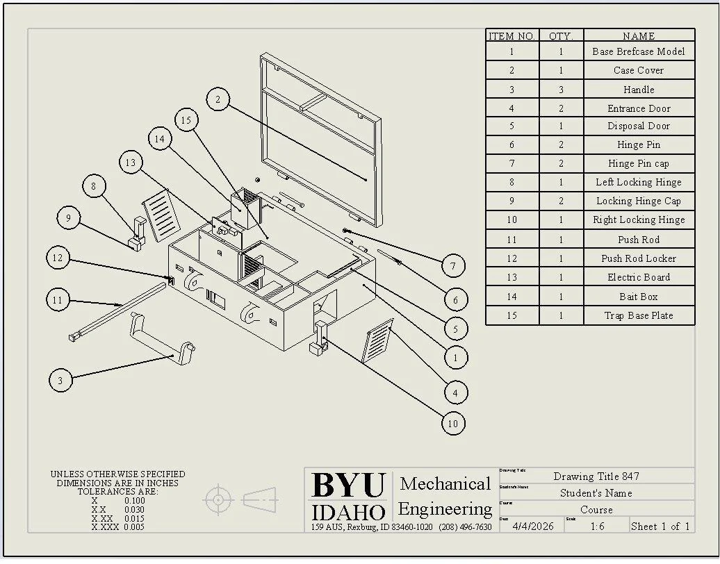 Rat trap SolidWorks expanded view
