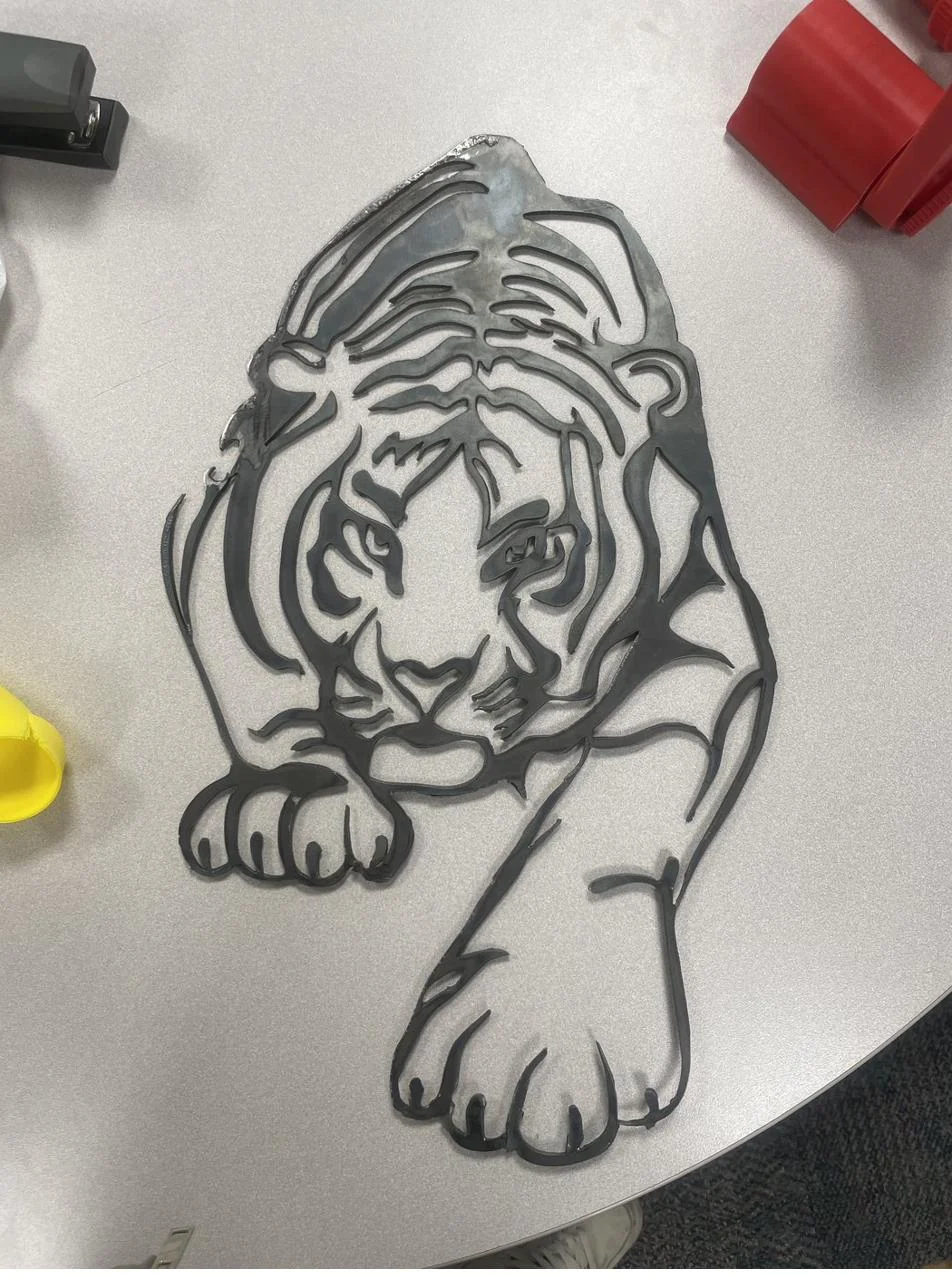 Laser-Cut Steel Tiger